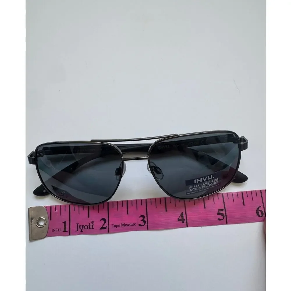 NEW INVU- 252Double bar grey aviator Sunglasses